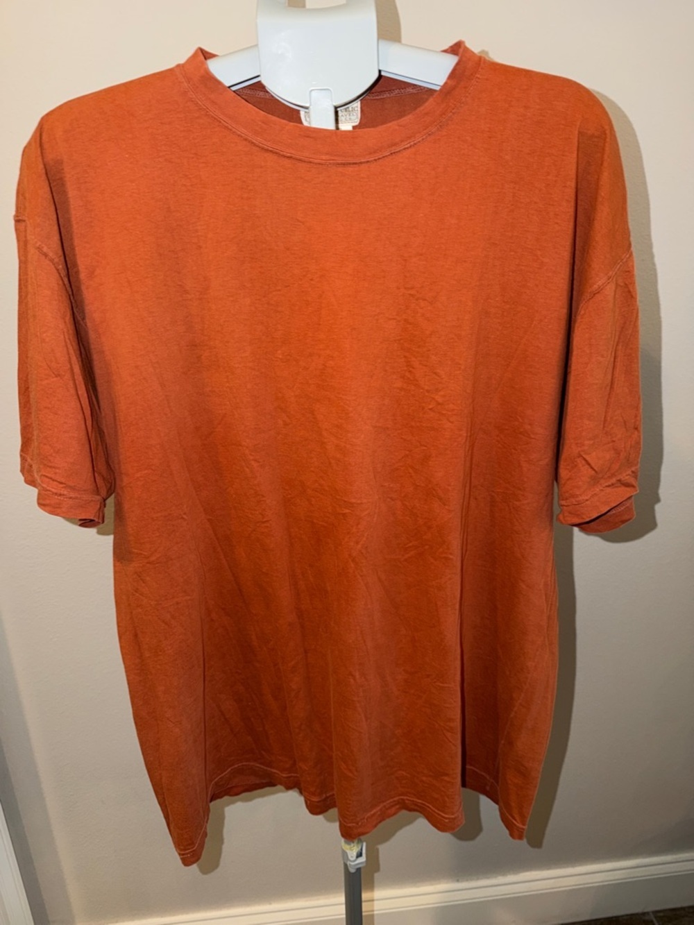 Banana Republic Men's Washed Orange Crew Neck Tee